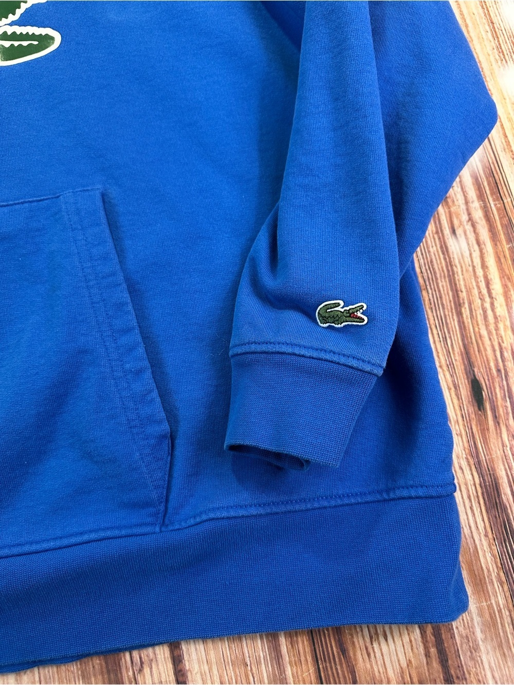 Lacoste Men’s Blue Hooded Sweatshirt with Crocodile Logo Classic Fit Size 3XL - Picture 6 of 15